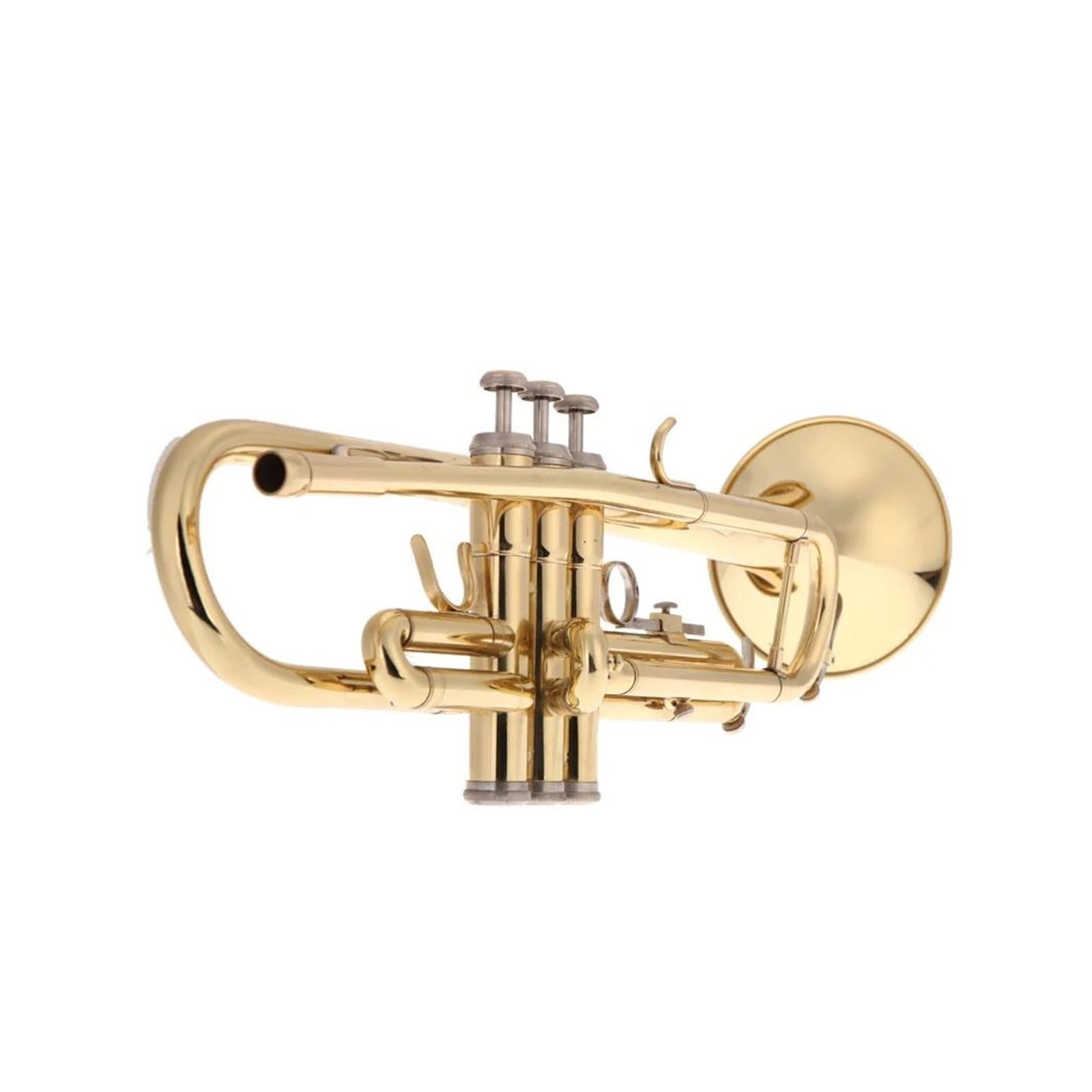 trąbka instrument Wysokiej jakości trąbka Bb B z płaskim dnem trwała mosiężna trąbka z posrebrzanym ustnikiem piękna torba koncertowa(Color:Silver)