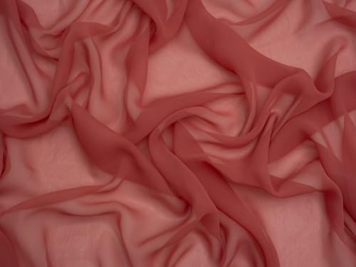 Minerva Rosewood Core Range Sheer Chiffon Fabric - Lightweight & Suitable For Dressmaking - Approx Width: 150Cm / 60" - Sold Per Metre