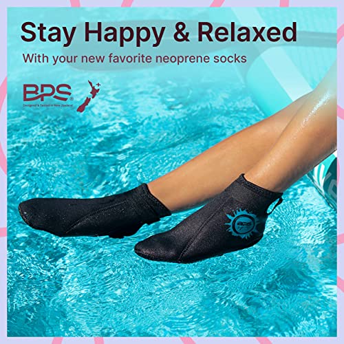 Bps - 'Soft Skin' Neoprene Water Socks (Low Cut) - Black W/Snorkel Blue Logo - Xl #TOP4