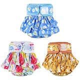 Peswety Dog Diapers Female Heat Cycle Doggie pet Parents Washable Dog Dresses Durable Highly Absorbe