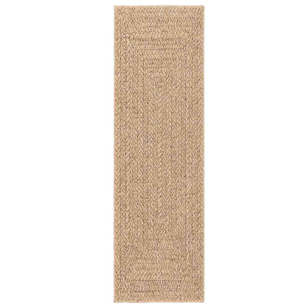 ZIZUR - Tappeto passatoia per esterni, 80 x 250 cm, effetto iuta, robusto per balconi, terrazze e corridoio, facile da pulire, per interni ed esterni, in polipropilene