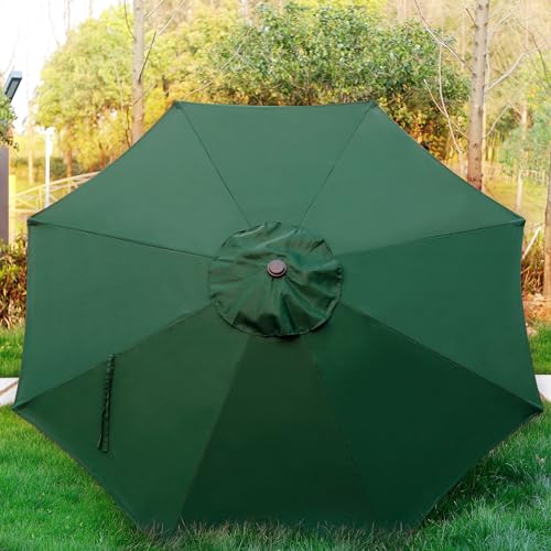 Image of Blissun 9' Outdoor Patio Umbrella, Outdoor Table Umbrella, Yard Umbrella, Market Umbrella with 8 Sturdy Ribs, Push Button Tilt and Crank