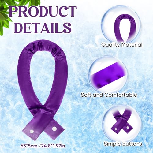 Image of Cozypower 6 Pcs Cooling Neck Wraps with Button Cooling Bandana Neck Cooler Scarf for Hot Weather Ice Neck Wrap Summer Outdoor