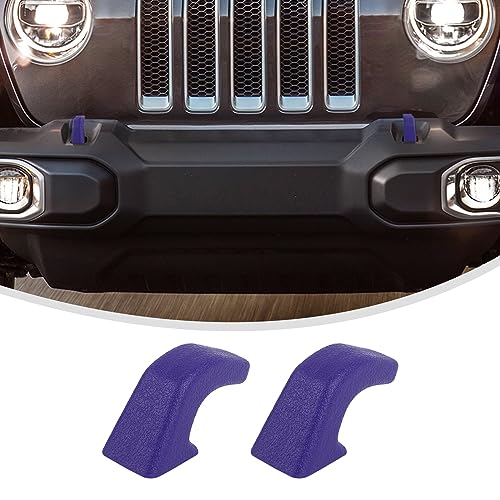 Linskip Capas de gancho de reboque compatíveis com Jeep Wrangler 4XE JL JK & Gladiator JT 2007-2024, protetores de luva de borracha com gancho de reboque dianteiro para para-choque, acessórios externos (roxo)