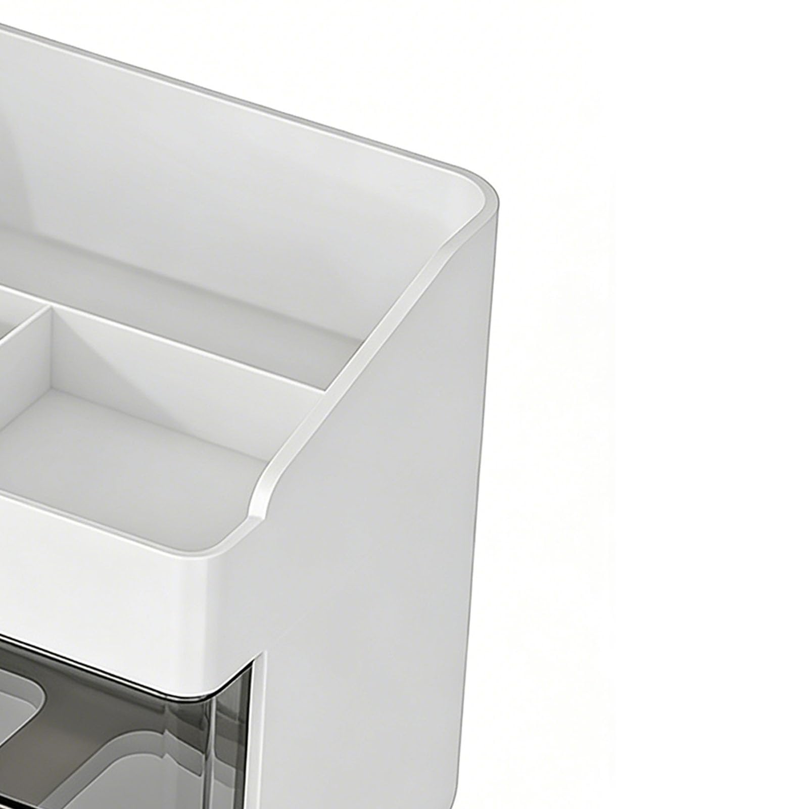 Organizer per Trucchi, Vetrina per Cosmetici in Plastica con Cassetti Trasparenti e Piedini Antiscivolo per il Ripiano del Bagno e la Scrivania Dell'ufficio (WHITE)