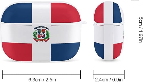 Miniatura 2 de Funda rígida de protección completa con bandera de República Dominicana para auriculares Airpods Pro con llavero colgante