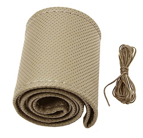 CARIZO Car Steering Wheel Cover, Beige Microfiber Breathable Anti-Slip and Odourless Stitchable Leather Compatible with Maruti Ertiga (2015-2018)-image-48