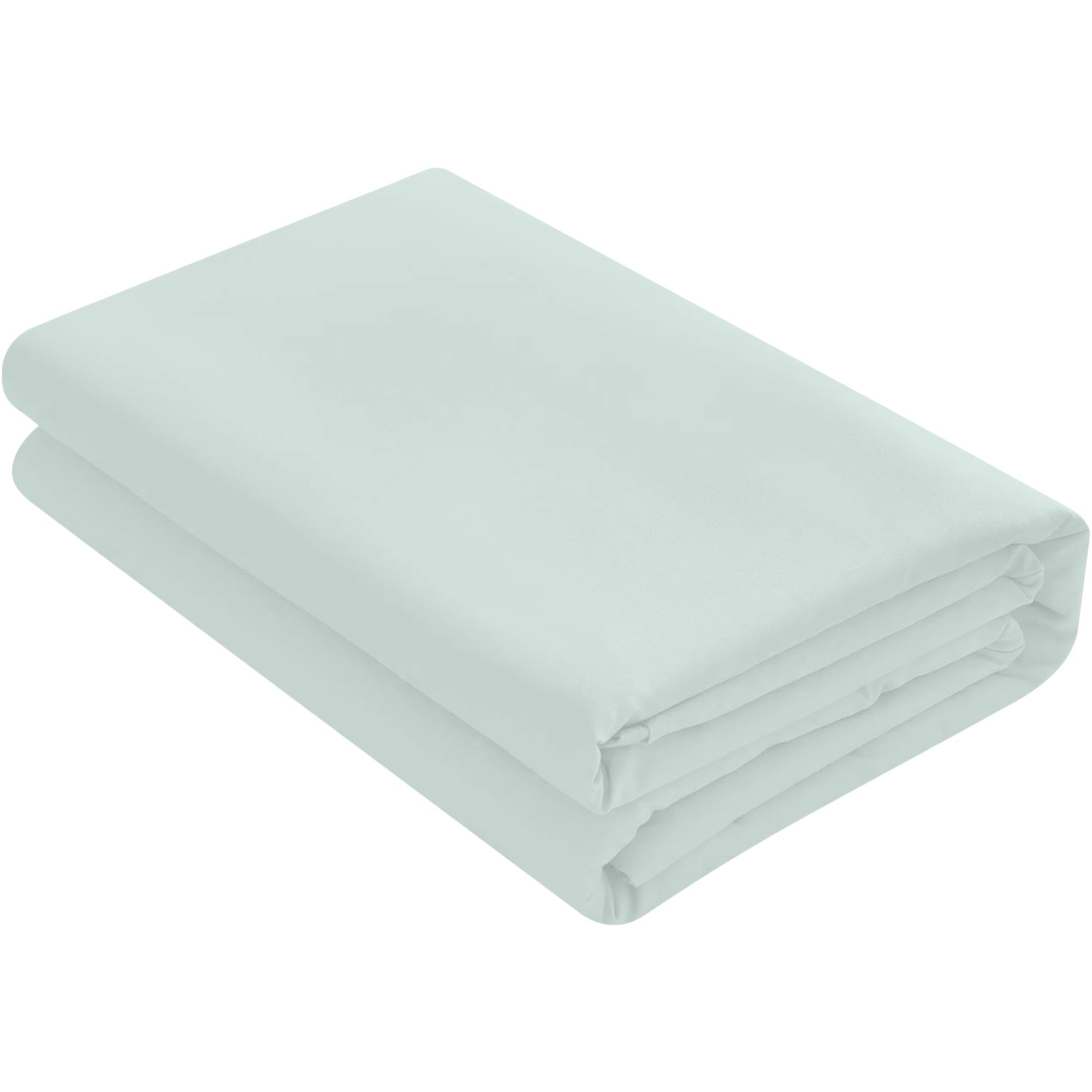 HOME ACE Non Iron Percale Flat Bed Sheet Double Bed Duck Egg, 180 Thread Count 100% Poly Cotton Top Sheets Double Bedding, Polycotton Duck Egg Double Bed Sheet, Double Bed Cotton Flat Sheet