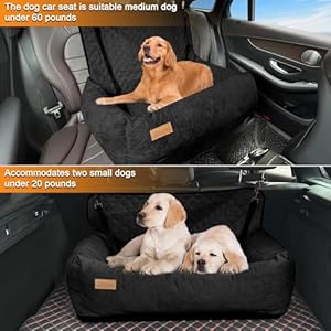 Dog Car Seat Pet Booster Car Seat for Mid/Large Dogs, Dog Car Seat is Safe and Comfortable, and can be Disassembled for Easy Cleaning, Comfy Ultra Soft Car Travel Bed (Black Soft Medium Dog Car Seat) Dog Car Seat Pet Booster Car Seat for MidLarge Dogs Dog Car Seat is Safe and Comfortable and can be Disassembled for Easy Cleaning Comfy Ultra Soft Car Travel Bed Black Soft Medium Dog Car Seat