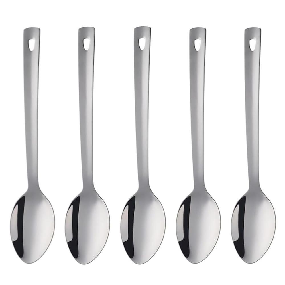Buyer Star Servierlöffel Set aus Premium Edelstahl (33 cm) - Große Büfett-Löffel rostfrei & spülmaschinengeeignet für Bankett und Alltag (5, Silber)