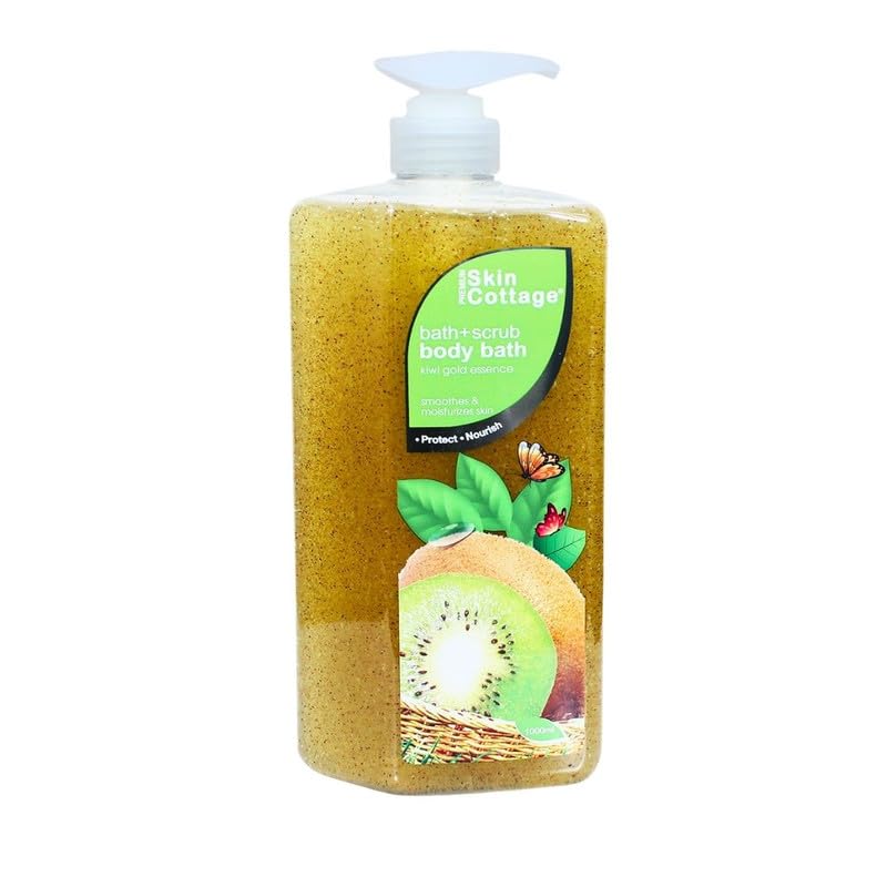 Skin Cottage Bath + Scrub 1000 ml – Kiwi Gold Essence – Large kiwi gold bath scrub, gently exfoliates, nourishes, and leaves skin soft, smooth, and pleasantly scented for refreshed skin.-picture-16