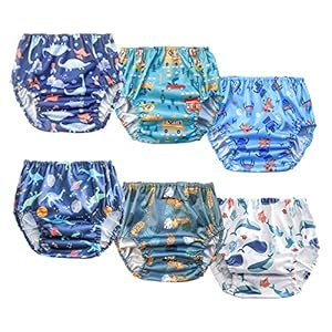 BISENKID 6 Packs Waterproof Plastic Underwear Covers for Potty Training and Good Elastic Toddler Plastic Underwear…