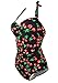 COCOSHIP 50s Retro Black Vintage Flattering Cherry Print One Piece Swimsuit Bathing Suit 2XL(US10)