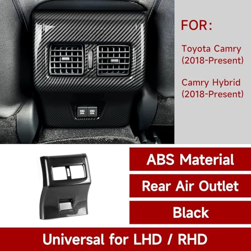 Image of Car Rear Row AC Frame Cover Sticker Carbon Style ABS Decal Trim Compatible with Toyota Camry XV70 XV80 2018-2026 Interior Accessories