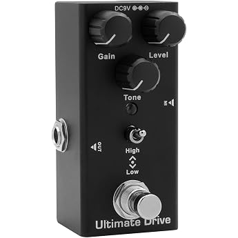 EF-02 Ultimate Drive Electric Guitar Effects Pedal Portable Guitar Effects Device Mini Single Electric Guitar Effects Pedal with True Bypass Black