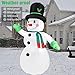 7 FT Christmas Inflatables Snowman Outdoor Yard Decorations, Christmas Blow up Snow Man with LED Lights & Black Hat, Winter Outside Decor for Holiday Party Patio Garden Lawn, Xmas New Year Kids Gifts