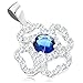 Produktbild ORDO Diamonds® Silberanhänger 925, Anhänger aus 925 Silber, silberner 925 Anhänger, Damenanhänger, rhodiniert, Blume, klare Blütenumrisse, Blauer Zirkonia, gepunzt, 1.9g