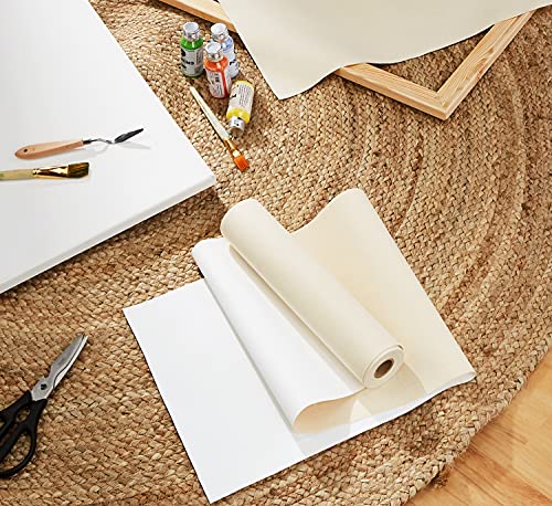 Image of Amazon Brand - Solimo Primed Cotton Painting Canvas Roll, 10 Oz, 12 x 197 inch (0.3 x 5 meter)
