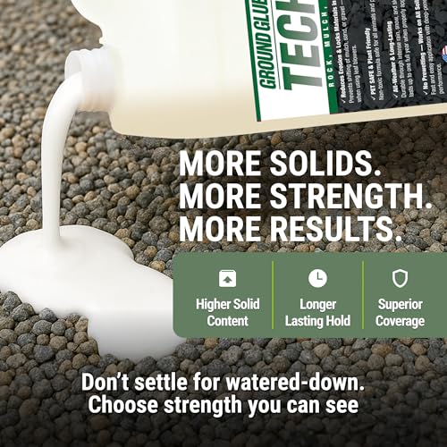 Ground Glue Tech-Tonic Landscape Adhesive, 1 Gallon For Rock, Mulch, and Sand, Weatherproof Long-Lasting Stabilizer for Trails & Slopes, Pet-Safe Binder for Pea Gravel, Bark & Flower Beds, Made in USA by Corrosion Technologies - Image 8