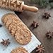 Christmas Wooden Rolling Pins, Christmas Engraved Roller Reindeer Snowflake Embossing Rolling Pin for Cookies Noodle Biscuit Fondant Cake (Wood, 13.4