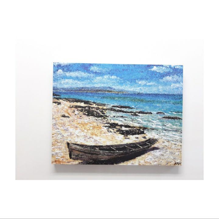 絵画　竹富島の海とサバニ 絵画 竹富島の海とサバニ 絵画 竹富島の海とサバニ 絵画 竹富