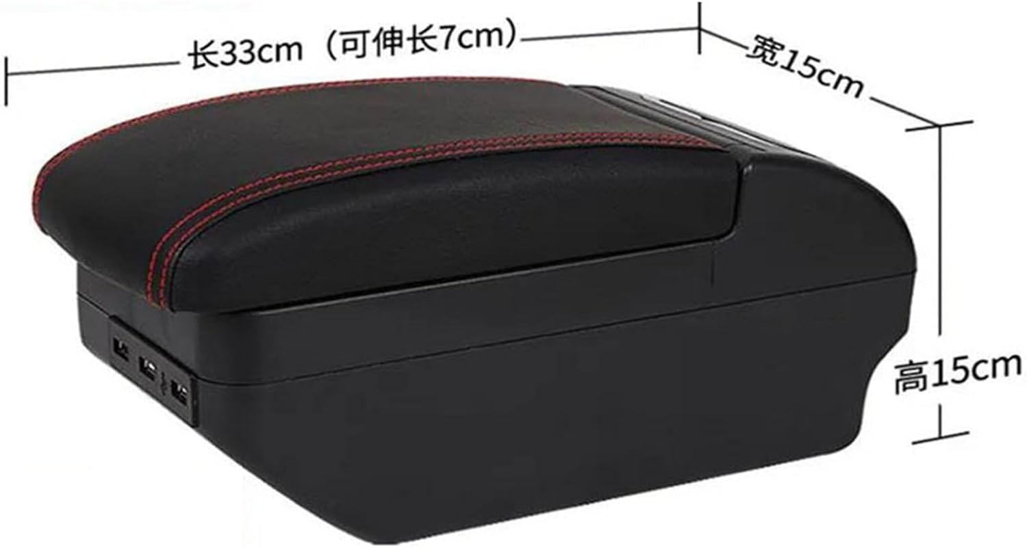 Car Armrest Box With Cup Holder Double Layer Storage Armrest Box With 9 USB Ports For Toyota For Yaris For Vitz Hatchback 2006-2011