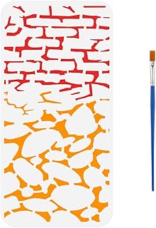 FINGERINSPIRE Stone Crackle Painting Stencil with 1Pc Plastic Paint Brush 30x15cm Geometric Brick Texture Pattern Stencil Template for Painting on Wall Wood Furniture DIY Home Decoration