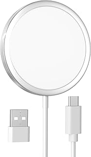 شاحن من ماج إيز لاسلكي مغناطيسي، متوافق مع آيفون 15 برو ماكس و15 برو وسلسلة 14/13/12 وإيربودز 3/2/برو