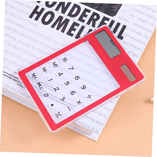 Calculadora solar LCD con pantalla tactil transparente portatil para escuela y oficina 4