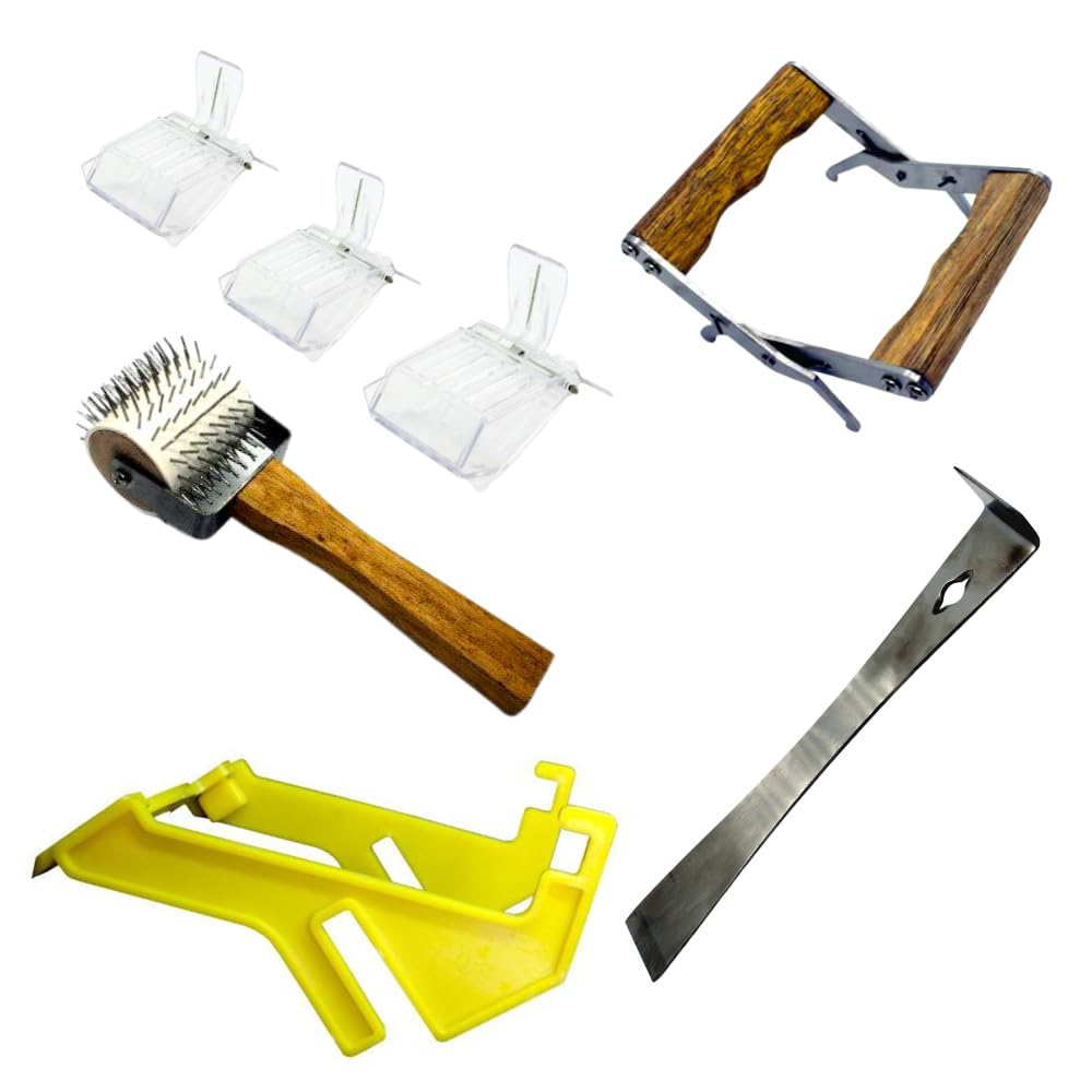 Kit da 20 pezzi per apicoltori con attrezzi per alveari, rullo e coltello da deoperculo, gabbia per api regina, alzafavo, raschietto, pinze e valigetta di accessori per apicoltura