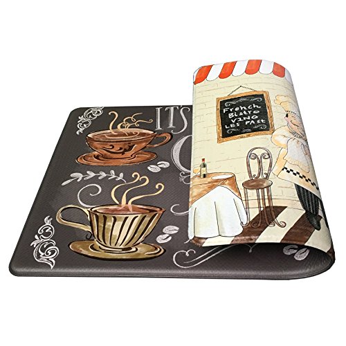 Art3d Premium Double-Sided Anti-Fatigue Chef Rug, Anti-Fatigue Comfort Mat. Multi-Purpose Decorative Standing Mat for The Kitchen, Bathroom, Laundry Room or Office, 18
