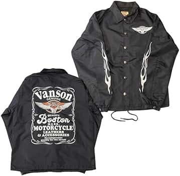 バンソン コーチジャケット 刺繍ロゴ ブラック S Amazon.co.jp: [バンソン] COACH JACKET/コーチジャケット 88MV328