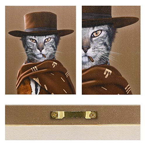 Empire Art Direct Pets Rock Western Graphic Wrapped Cat Canvas Wall Art, 20" X 16" X 2", Ready To Hang #TOP6