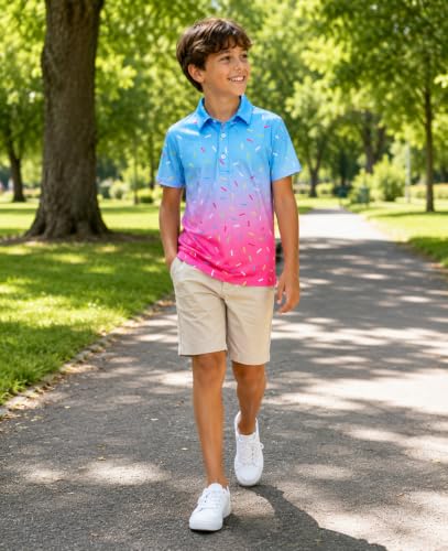 Image of uideazone Boys Polo Shirts Dry Fit Performance Golf Short Sleeve Casual School Uniform Size 5-14
