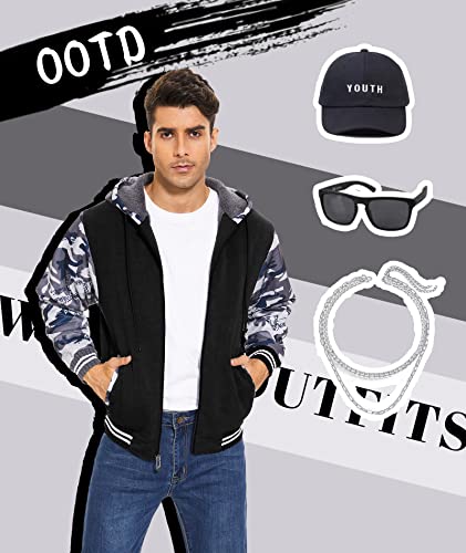 Jacketown Hoodies For Men Wool Jacket Fleece Line Fashion Hoodies & Sweatshirts (025-Black,L) #TOP5