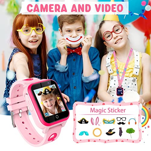 OKYUK Smartwatch voor kinderen, 18 spelletjes, HD-touchscreen, camera, muziekspeler, stappenteller, wekker, rekenmachine… - Afbeelding 5