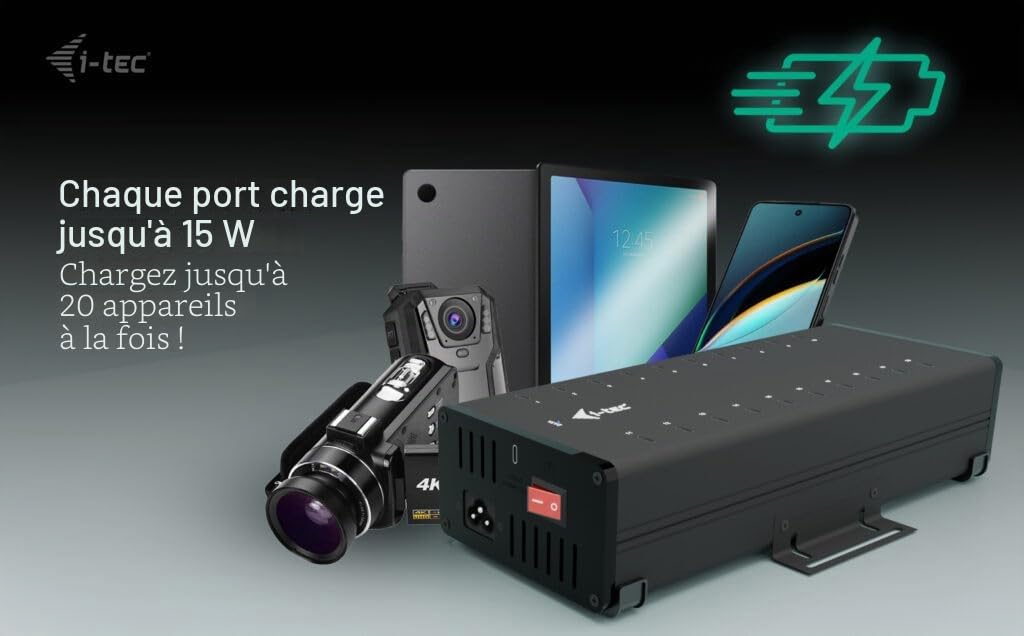 I-Tec UsB-C/usB-A Metal Charging + Data Hub - 15w Per Port - 20x UsB-C (cachrghub20c)