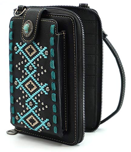 Montana West Crossbody Cell Phone Purse For Women Western Style Phone Bags Travel Size With Strap MBB-PHD-110BK