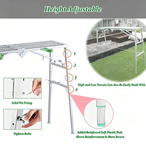 Plataforma de andamio para evitar caídas con base de acero ajustable de 400kg 4