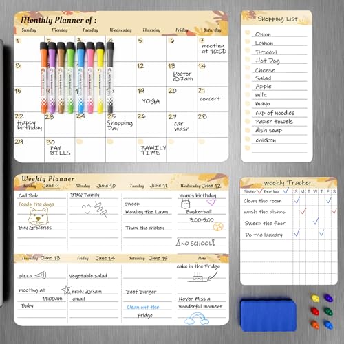 Marsrock 磁気ホワイトボード冷蔵庫YE用