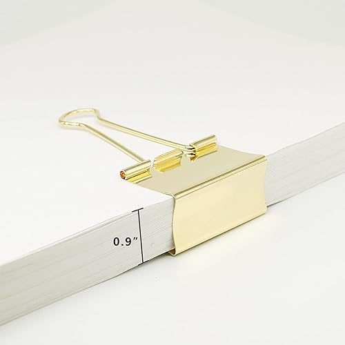 Miniatura 3 de YCVIORING Clips de carpeta extra grandes de 2 pulgadas (paquete de 6), abrazaderas de papel grandes para oficina y escuela, color dorado