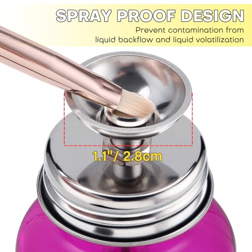 Noverlife 4Oz / 120ml Acetone Pump Dispenser with Cover, Alcohol Pump Dispenser Bottle Acetone Bottle Dispenser, Glass Push Down Pump Dispenser Nail Alcohol Bottle for Makeup Remover - Gradient Purple4