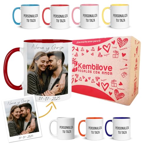 Kembilove Caneca personalizada com foto e nome | Presente romântico com caixa decorada | Ideal para aniversário de dia dos namorados ou aniversário