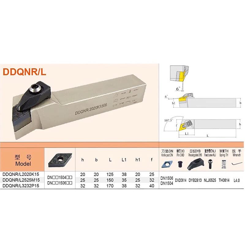 Portaherramientas Torno DDQNR2020K15 CNC miniatura 5