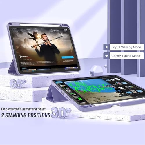 Image of ProElite Cover for Xiaomi Mi Pad 8 /Pad 8 Pro 11.2 inch Cover, Soft Flexible Flip Case Cover with Pen Holder for Xiaomi Mi Pad 8 /Pad 8 Pro 11.2 inch, Support Auto Sleep Wake, [Recoil Series] - Lavender
