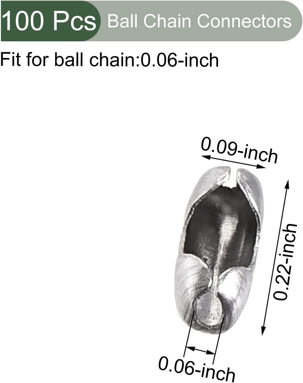 YOKIVE Ball Chain Connector, Clasp Crimp Clip with Electro-Polishing Craft Making Decoration, Great for Art, Handmade, DIY
