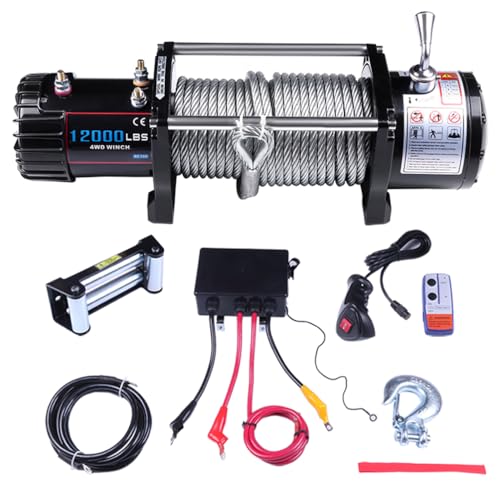 Winche Eléctrico 12V 12000LB Cuerda de Acero ECCPP miniatura 4