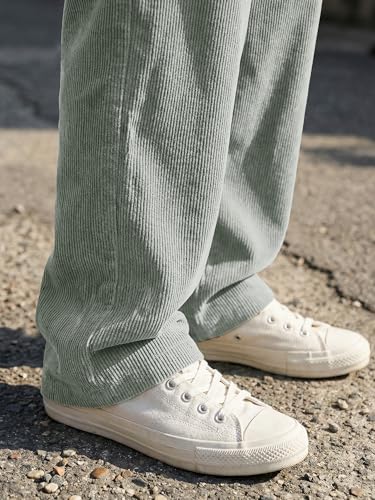 Image of JMIERR Mens Corduroy Pants Wide Leg Baggy Sweatpants | Loose Fit Joggers, Elastic Waist Drawstring, Casual Sweatpants, Vintage Pants, Fall Winter Fashion, Streetwear