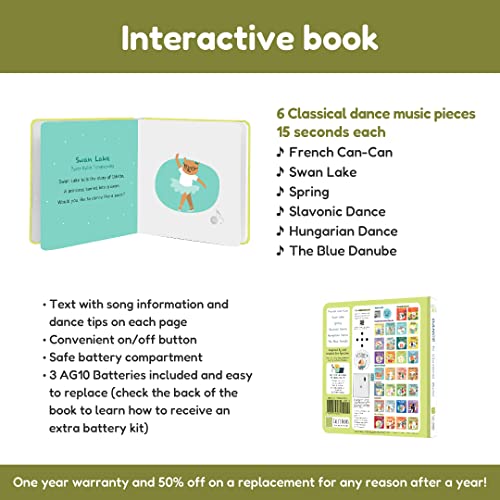 Cali's Books Dance To Classical Music - Children's Music Book For Boys & Girls - Educational & Interactive Sound Book For Babies & Toddlers Ages 1-4 Years Old - Musical Birthday Gifts For Kids #TOP1