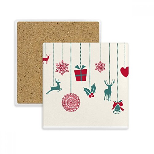 Coaster de Noël absorbant élan et cœur, une idée cadeau de table unique - 2